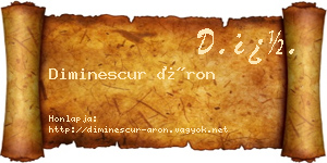 Diminescur Áron névjegykártya